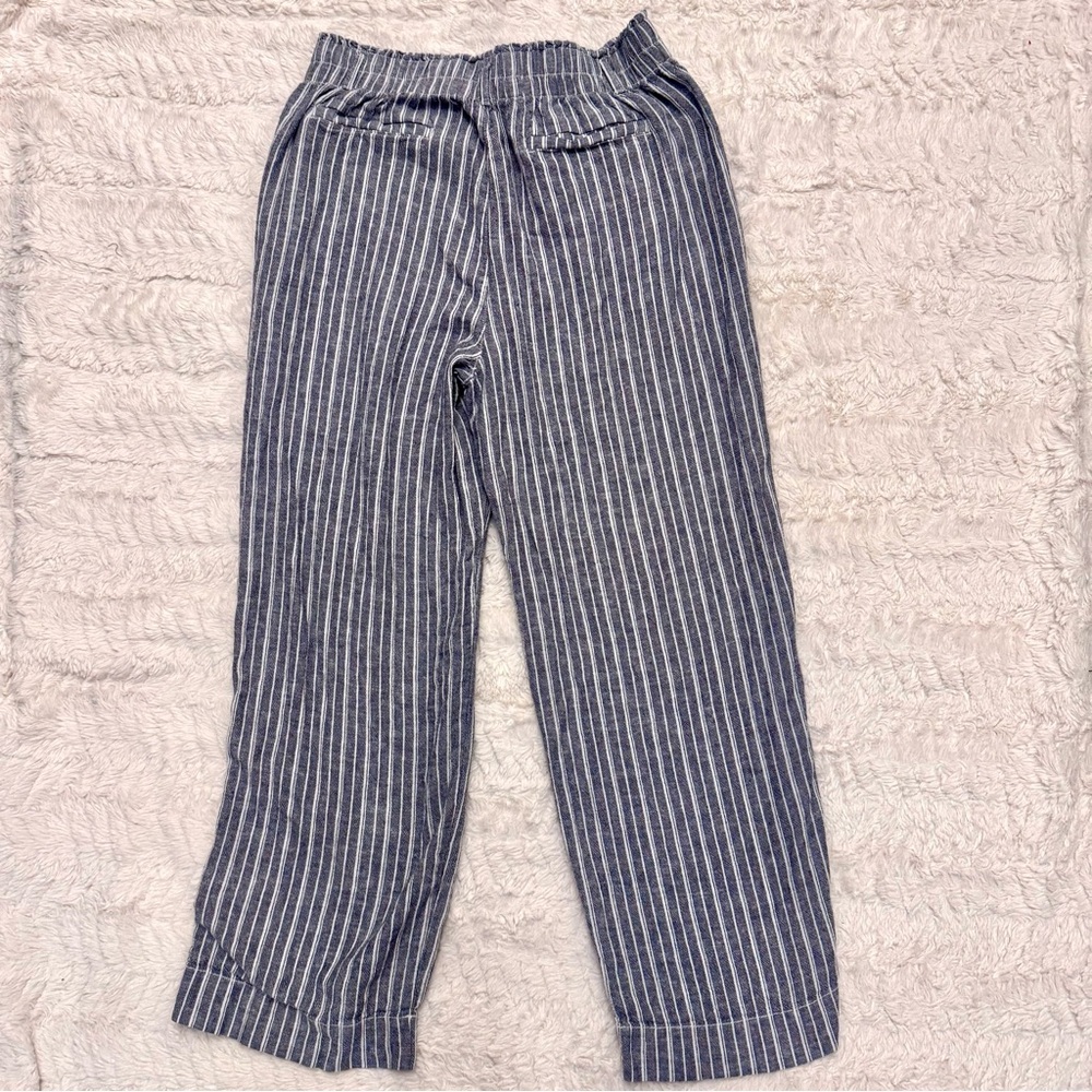 Briggs Linen Wide Leg Pants Blue White Striped Size Large Lightweight Flowy - Picture 2 of 6